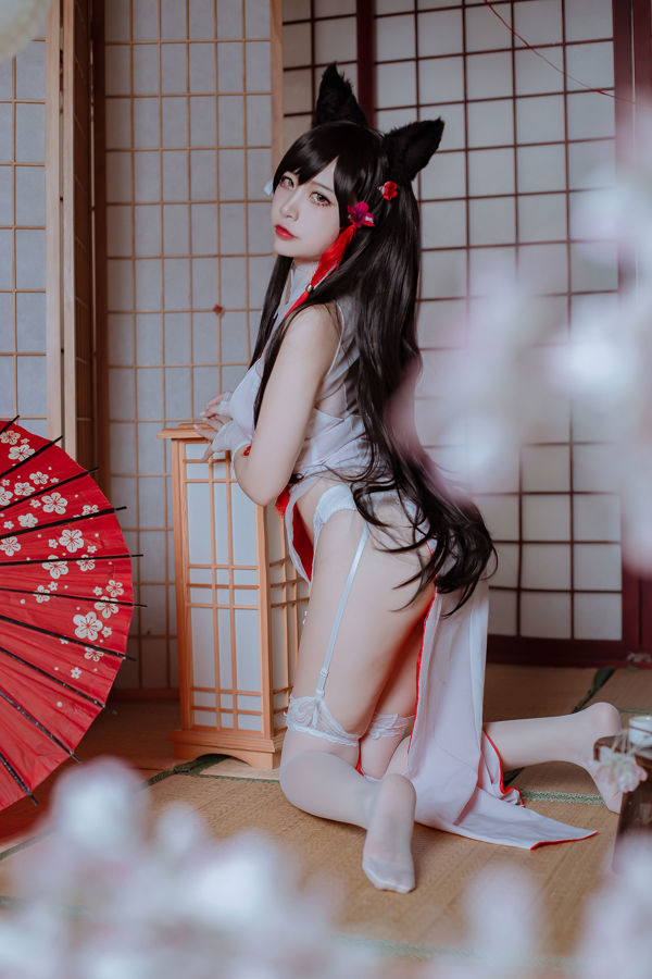 [Ảnh cosplay] Coser nổi tiếng Nizo Nisa - Sườn xám Atago xanh phụ thuộc của Canine