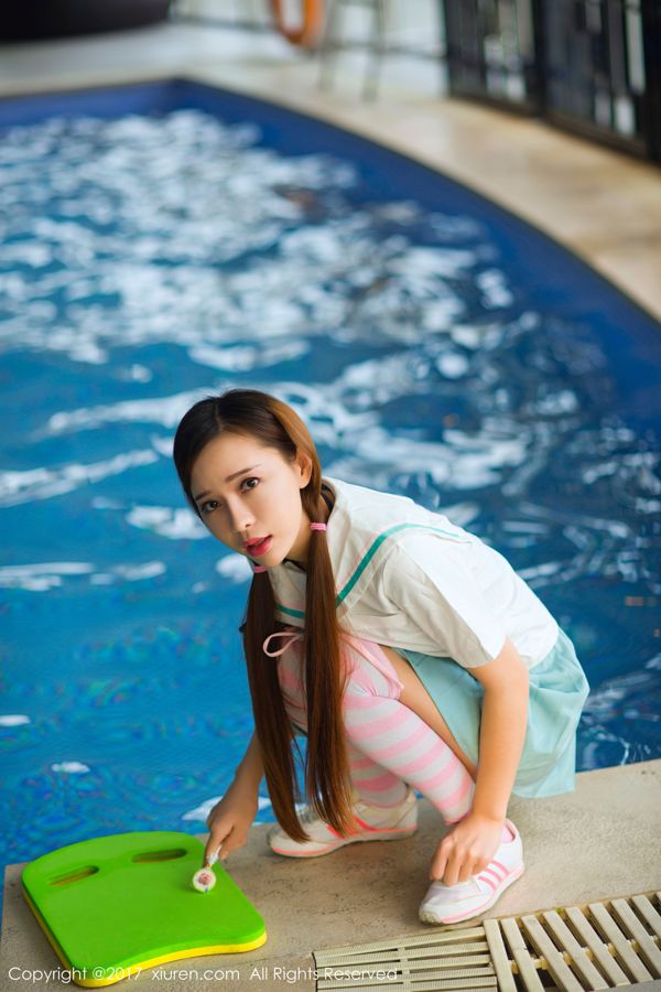 Ai Xiaoqing "Human Body Foam Bath + Japanese Student Uniform Swimming Pool Lollipop" [XiuRen] NO.866