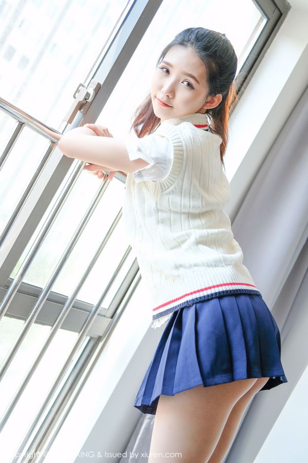 Cute Little Ye Zi "School Uniform Soft Girl" [优 星 馆 UXING] VOL.056