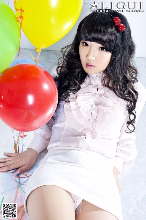 [丽柜 LiGui] นางแบบ Si Qi "Balloon Girl with Silk Feet" รูปถ่ายขาสวยและ Jade Feet