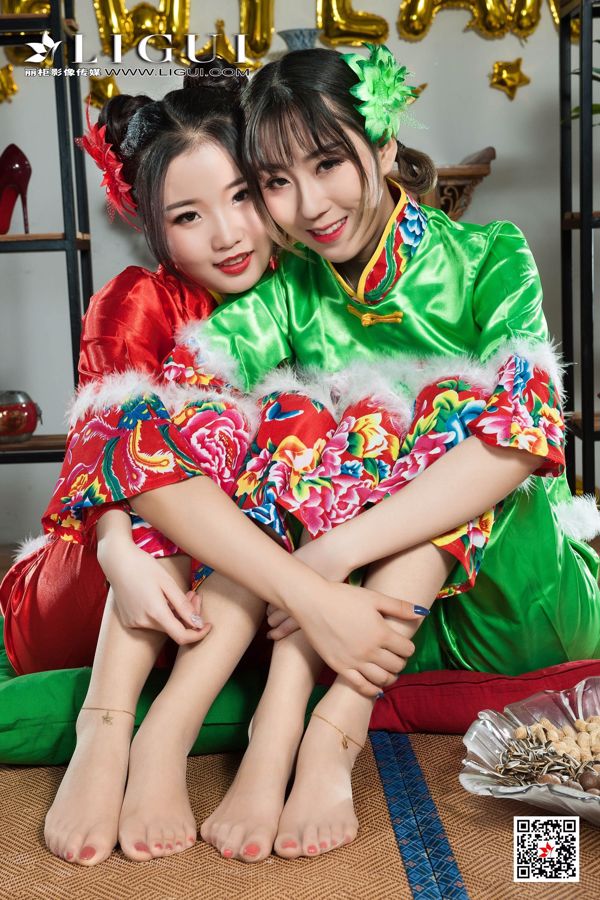 Yuanyuan & Yumei "New Year's Silk Foot Welfare" [丽 柜 Ligui] Internet Beauty