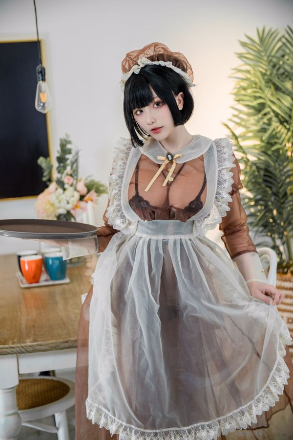 Bloco de queijo Coser wii "Brown Transparent Dress Maid"