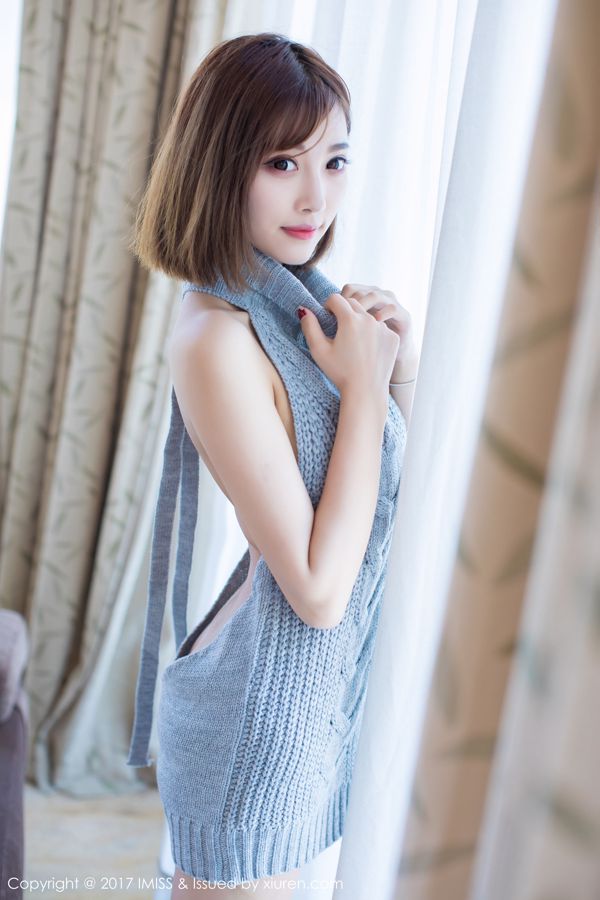 Yang Chenchen sugar "Lace Underwear + Open Back Sweater" [爱蜜社IMISS] VOL.166