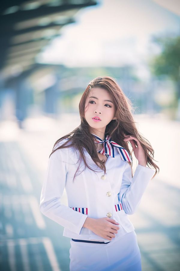 Liu Siqi "Beautiful Stewardess@香港国际机场外拍"